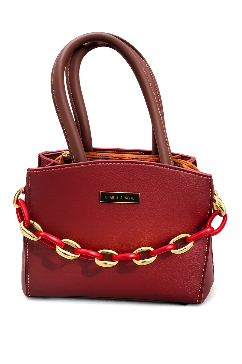 Red and Gold Charles & Keith Handbag