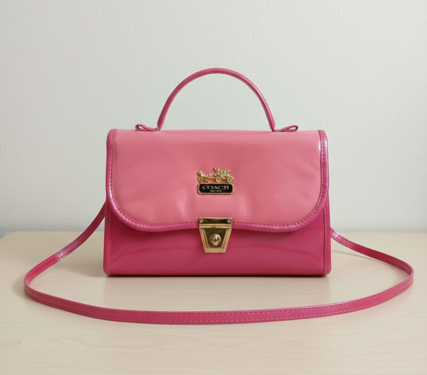 Glossy PInk Crossbody bag