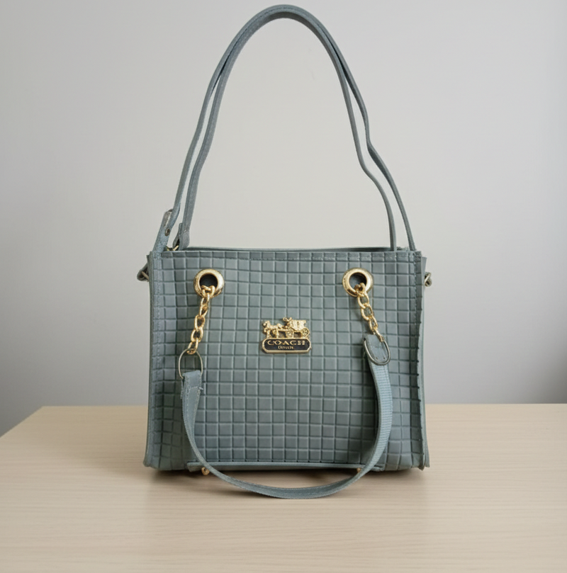 Blue Lattice Satchel